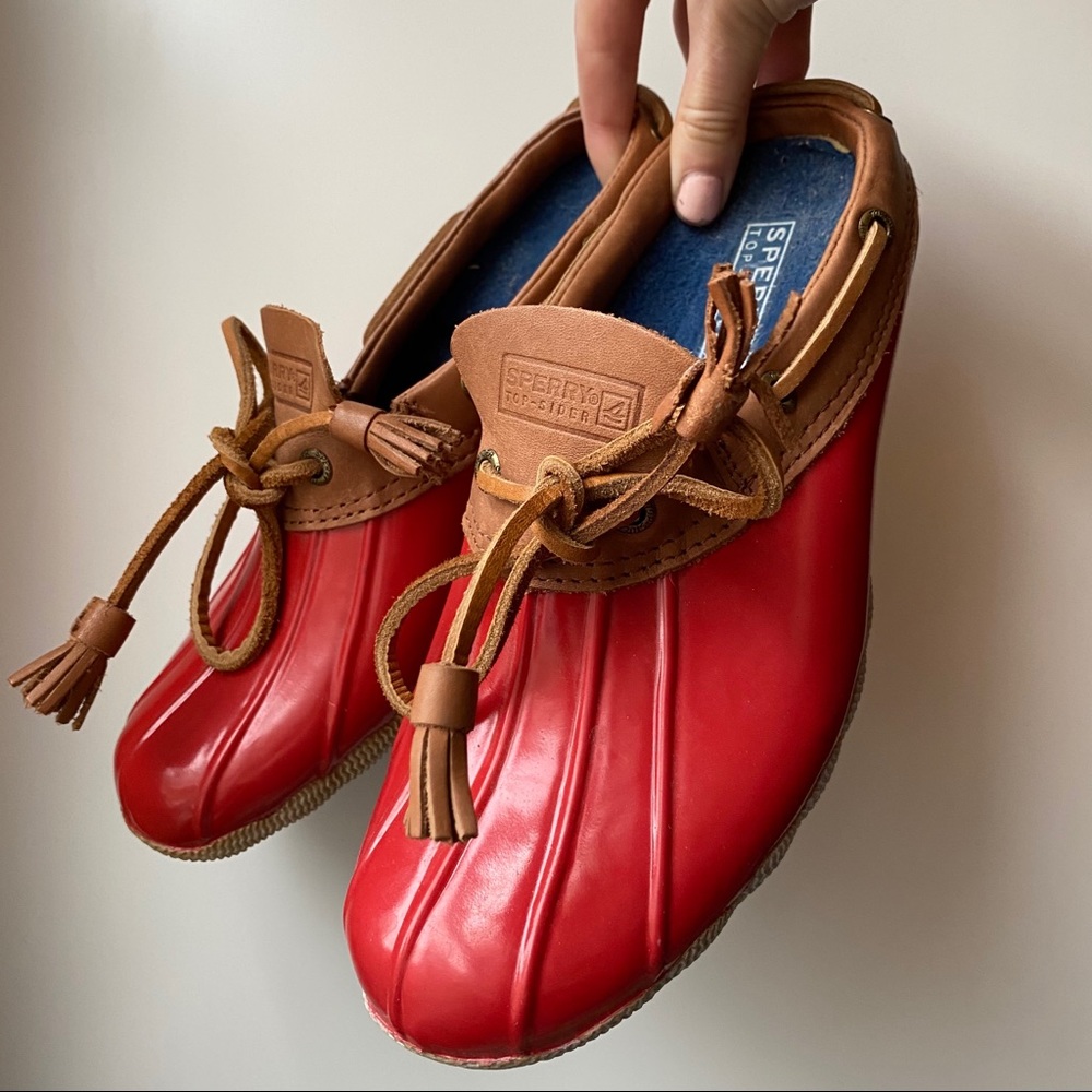 Sperry Slip-On Red Duck Shoes Sz 6.5